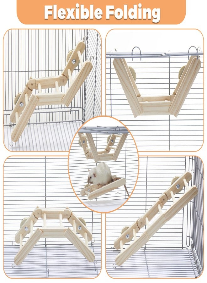 Jevnd Flexible Wooden Rat Climbing Toys for Cage, Adjustable Pet Rat Cage Accessories Climbing Ladder Stairs Platforms, Rats Enrichment Toy Activities, Hanging Rodent Toys for Pet Rats Playing Chewing - Image 3